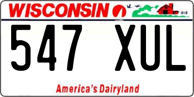 WI license plate 547XUL