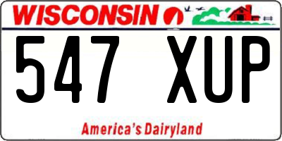 WI license plate 547XUP