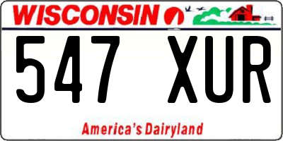 WI license plate 547XUR