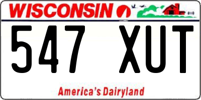 WI license plate 547XUT