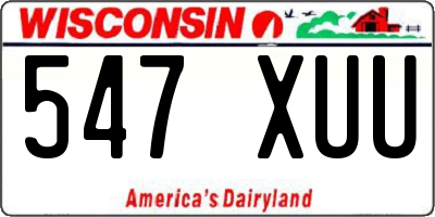 WI license plate 547XUU