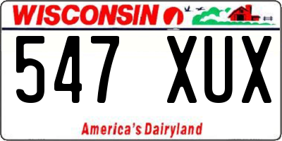 WI license plate 547XUX