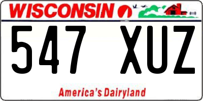 WI license plate 547XUZ