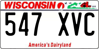 WI license plate 547XVC