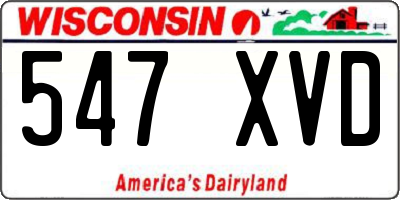 WI license plate 547XVD
