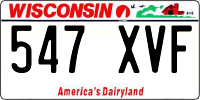 WI license plate 547XVF