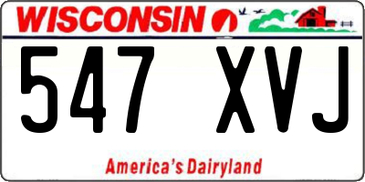 WI license plate 547XVJ