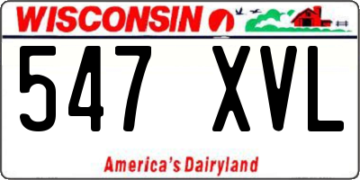 WI license plate 547XVL