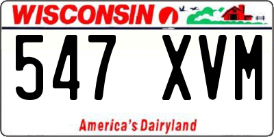 WI license plate 547XVM