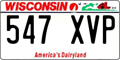 WI license plate 547XVP