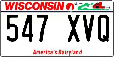 WI license plate 547XVQ
