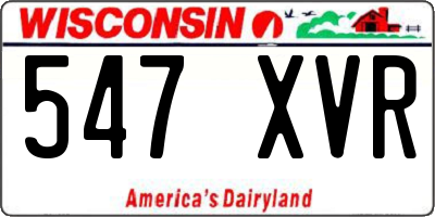 WI license plate 547XVR
