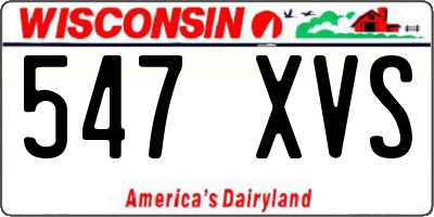 WI license plate 547XVS