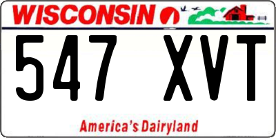WI license plate 547XVT
