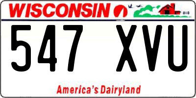 WI license plate 547XVU
