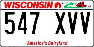 WI license plate 547XVV