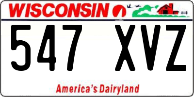 WI license plate 547XVZ