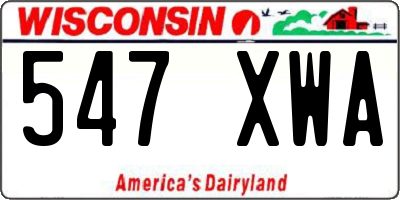 WI license plate 547XWA