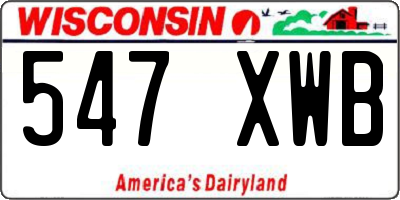 WI license plate 547XWB