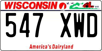 WI license plate 547XWD