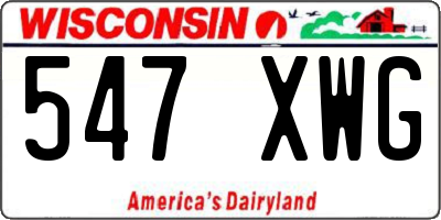 WI license plate 547XWG