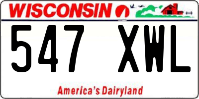 WI license plate 547XWL