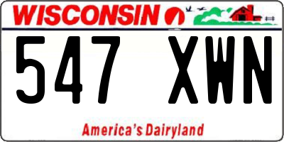 WI license plate 547XWN