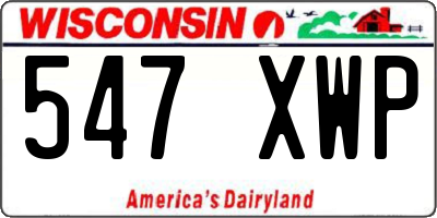 WI license plate 547XWP
