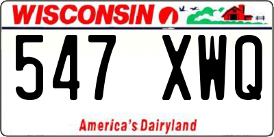 WI license plate 547XWQ