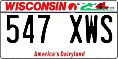 WI license plate 547XWS