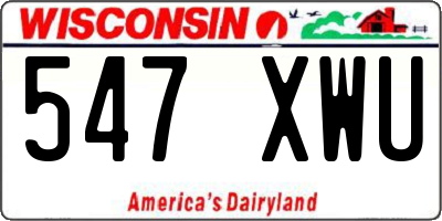 WI license plate 547XWU