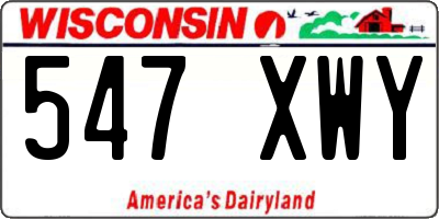 WI license plate 547XWY