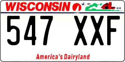 WI license plate 547XXF