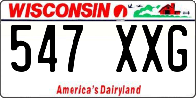 WI license plate 547XXG