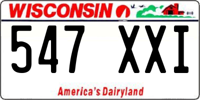WI license plate 547XXI