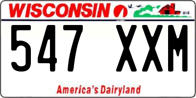 WI license plate 547XXM