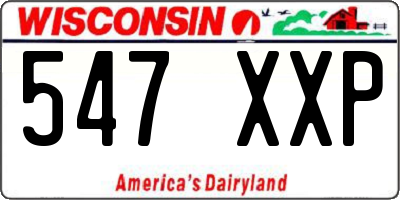 WI license plate 547XXP