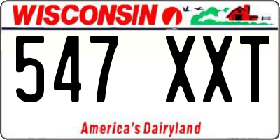 WI license plate 547XXT