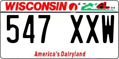 WI license plate 547XXW