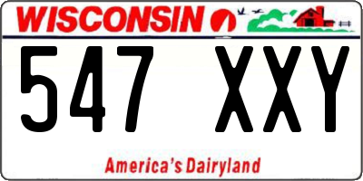 WI license plate 547XXY