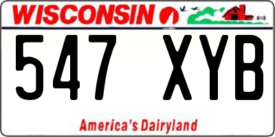 WI license plate 547XYB