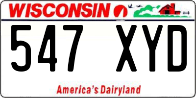WI license plate 547XYD