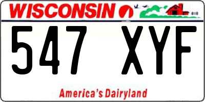 WI license plate 547XYF