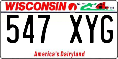 WI license plate 547XYG