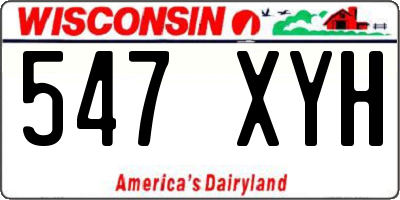 WI license plate 547XYH