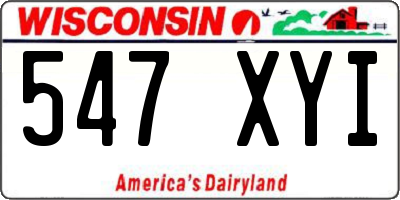 WI license plate 547XYI