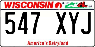WI license plate 547XYJ