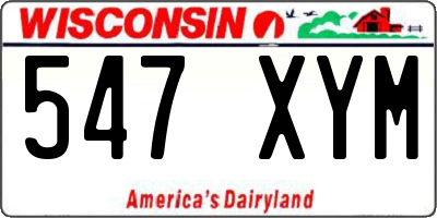 WI license plate 547XYM
