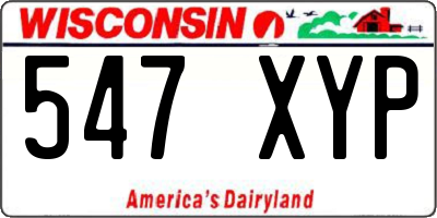 WI license plate 547XYP