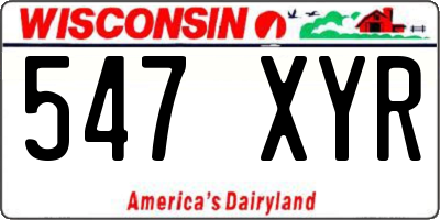 WI license plate 547XYR